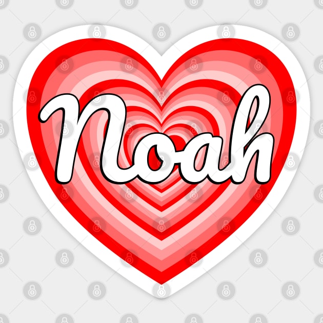 I Love Noah Heart Funny Noah Name Noah Gift Sticker by Popular Objects™